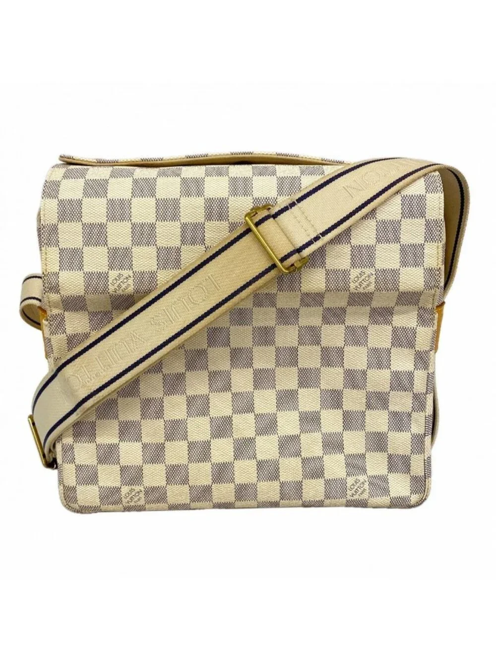 Louis Vuitton Shoulder Bag Damier Azur Naviglio White